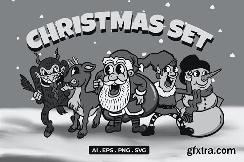 Christmas Illustration Character Set 9AQ5G65