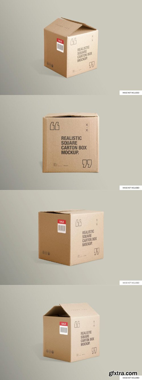 Square carton box mockup