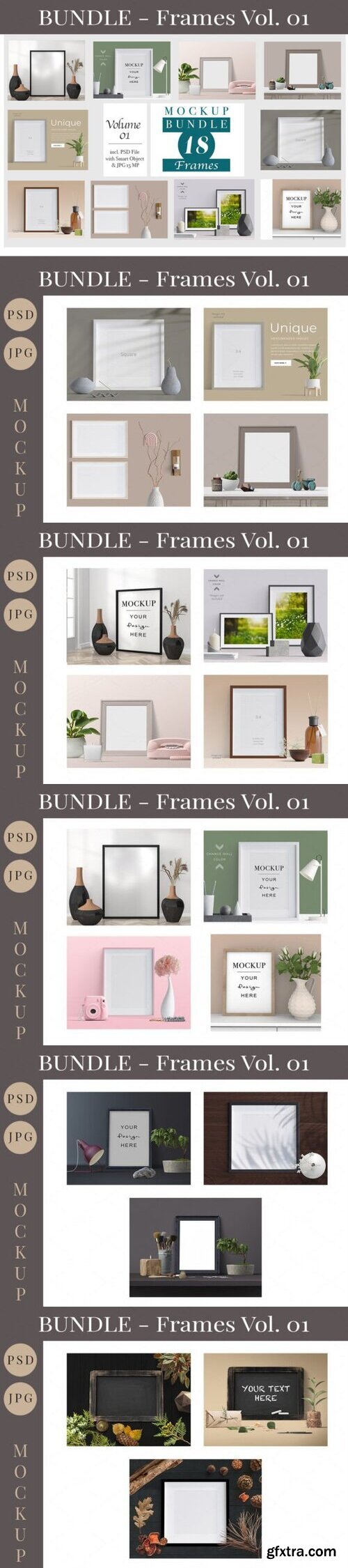 Picture Frames Mockup Bundle Vol. 01