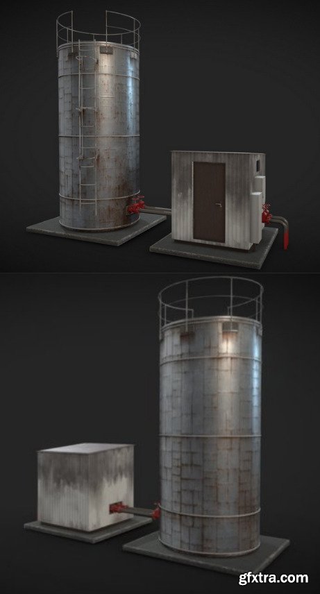 Old water tank 3D Model