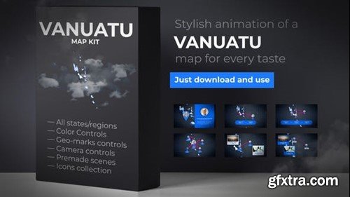 Videohive Vanuatu Map - Republic of Vanuatu Map Kit 40308247