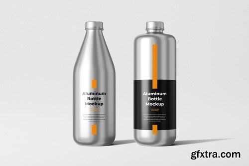 Aluminum bottle mockup