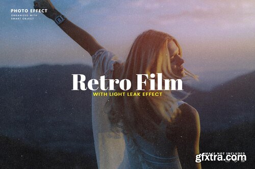 Retro film with light leak photo effect