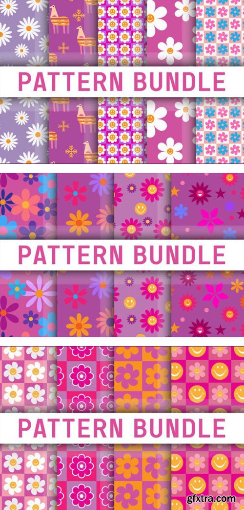 30 Seamless Patterns Vector Templates Bundle