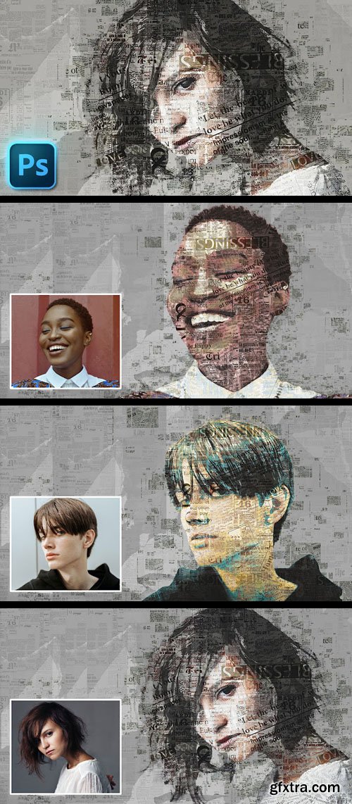 NewsPaper Art Photo Effect for Photoshop