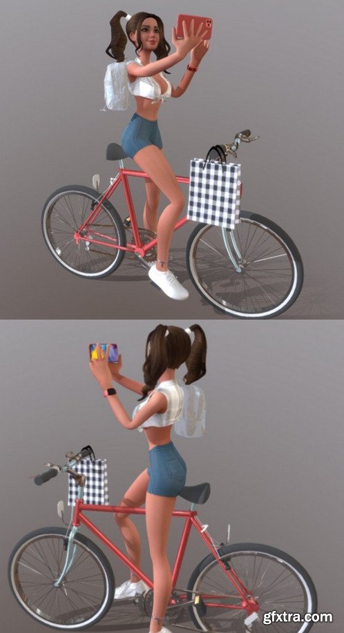 Bike Girl 3D Model