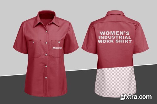 Women\'s industrial work shirt mockup