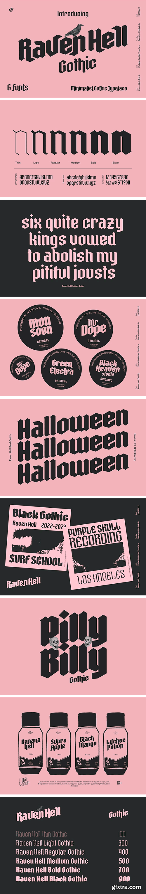 Raven Hell Gothic Font Family