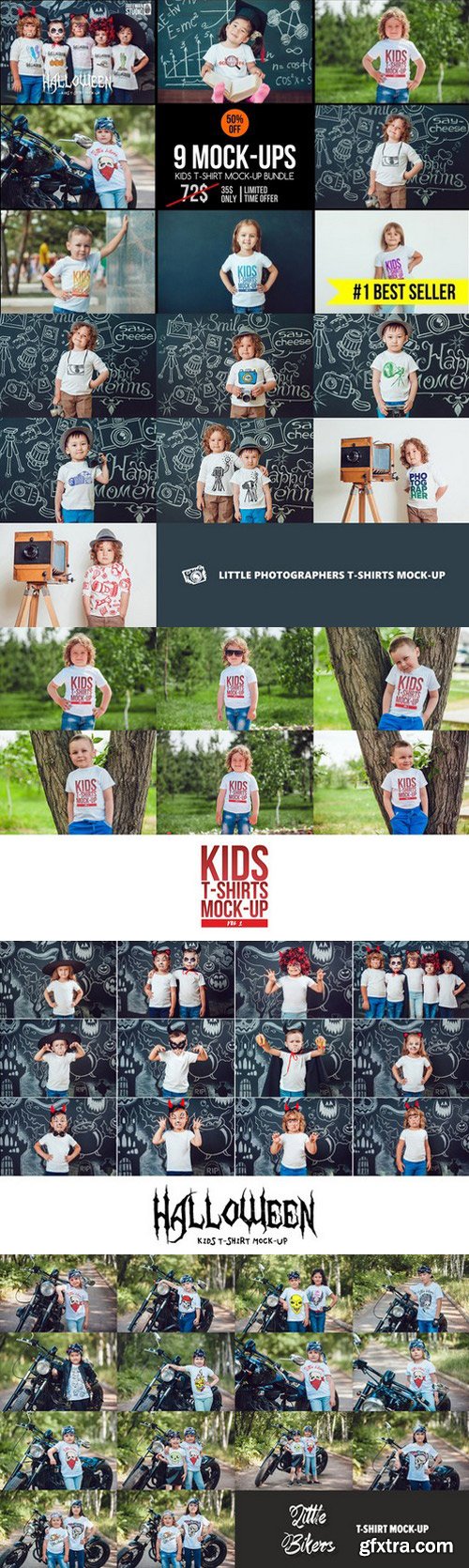 Kids T-Shirt Mock-Up\'s Mega Bundle