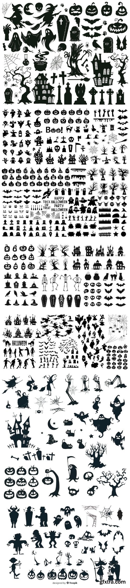 Collection of silhouettes for halloween