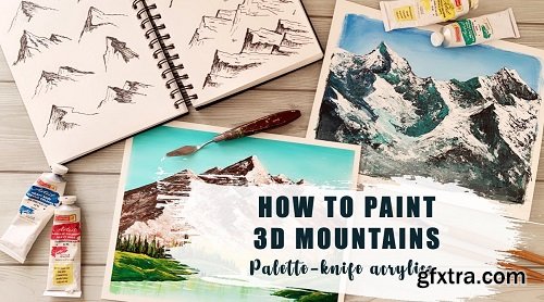 Learn To Paint 3D Mountains in Acrylics - Step By Step For Beginners