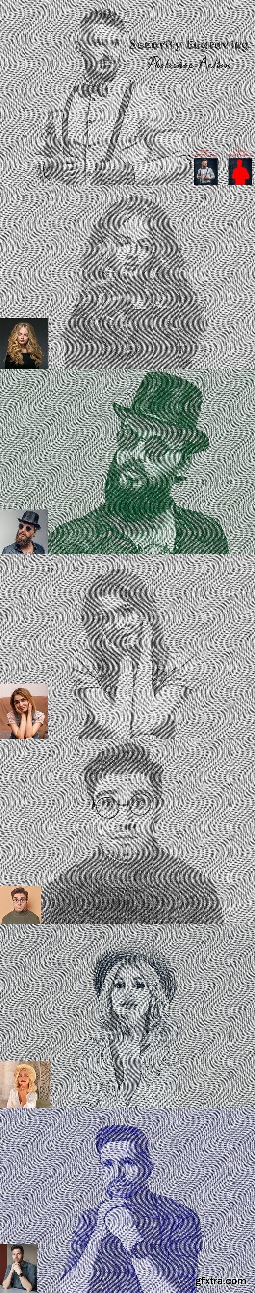 CreativeMarket - Security Engraving Photoshop Action 10301276