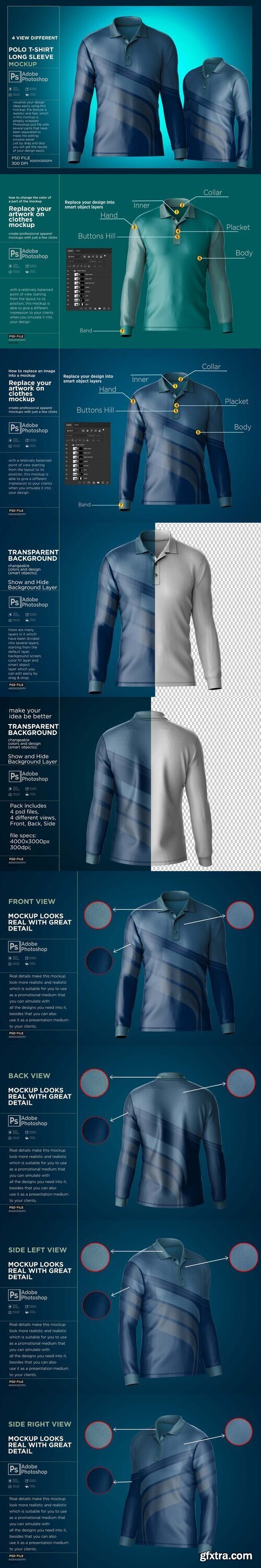 CreativeMarket - Polo T-Shirt Long Sleeve 10201276