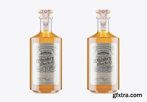 Whiskey glass bottle mockup