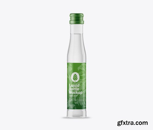 Clear glass bottle mockup