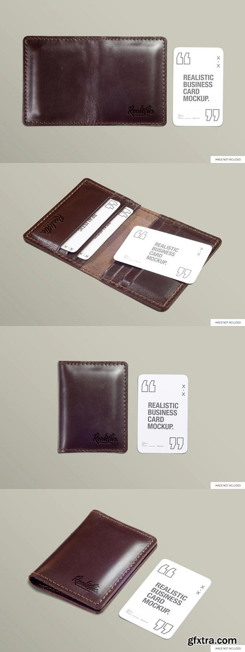 Leather card holder mockup