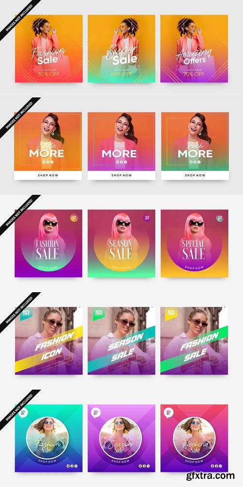 Fashion sale attractive social media post templates