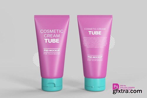 Cosmetic tube packaging mockup