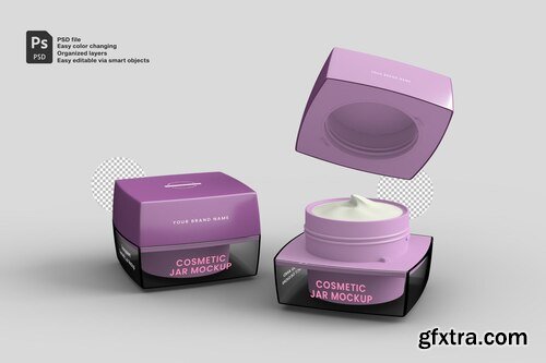 Cosmetic cream jar mockup