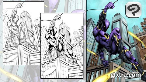 How to Draw a Superhero Scene - Sketch to Colors