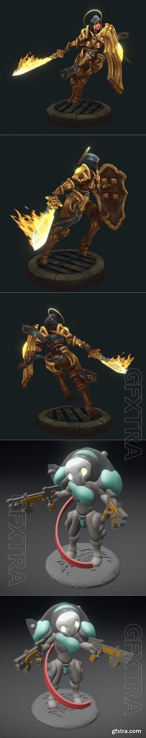 Paragon of Light and Mini Clem Figure Warframe 3D Print