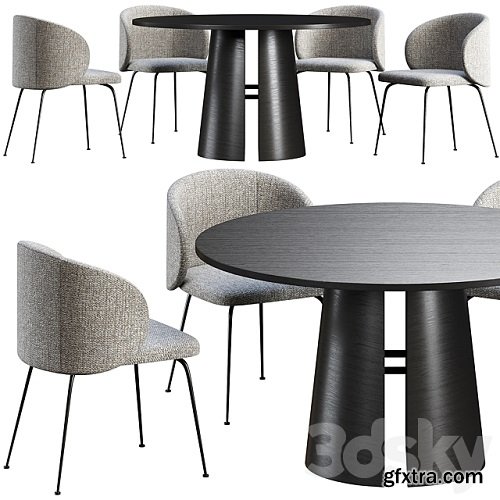 Dining table Teulat Cep + chair La Forma Minna