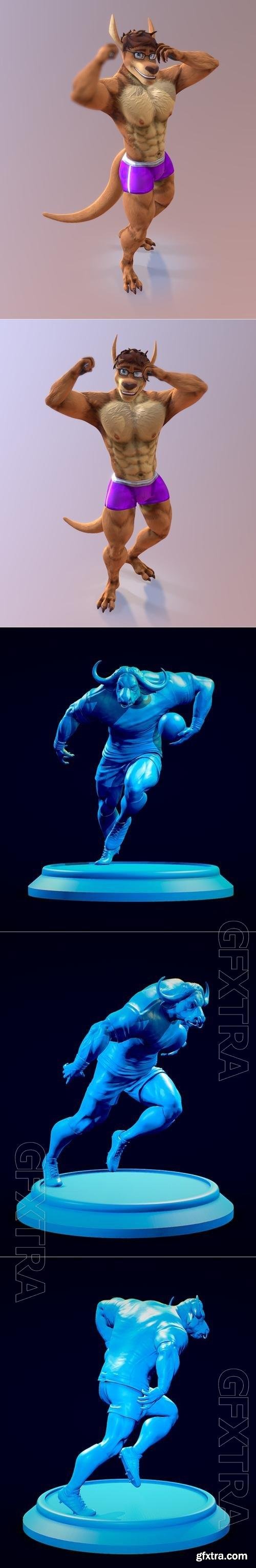 Dan Trunks and Blue Bull Miniature 3D Print