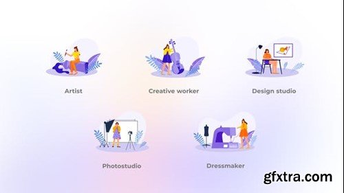 Videohive Creative workers - Flat concepts 40367730