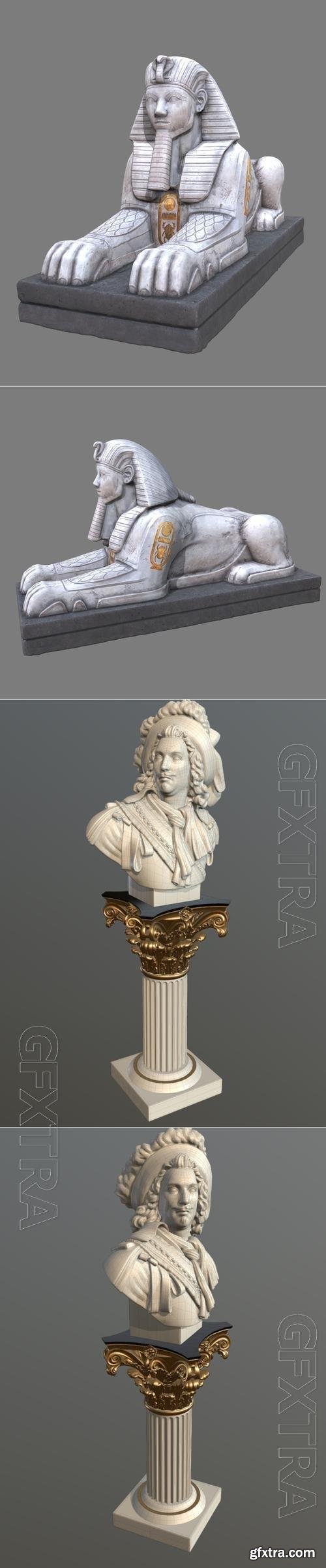 Sphynx and Aristocrat Bust 3D Print