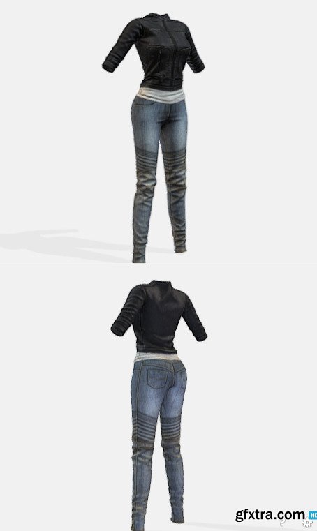 Jeans Leather Jacket Female Outfit