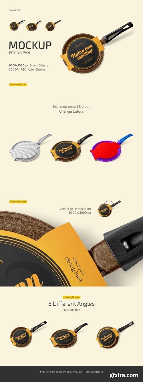 Creativemarket - Frying Pan Mockup Set 10271235