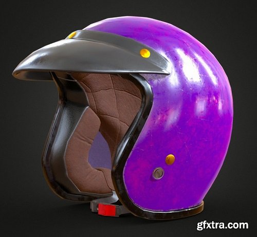 Vintage Helmet PBR 3D model