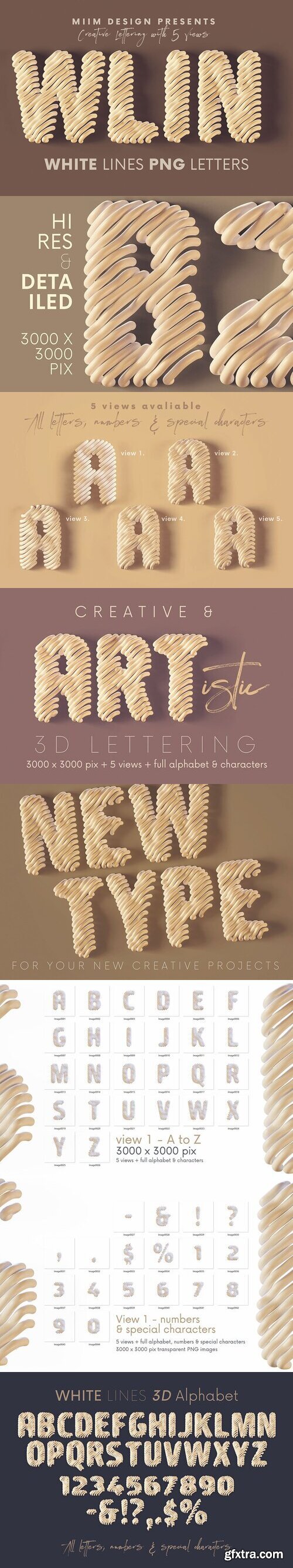 Creativemarket - White Lines - 3D Lettering 10301798