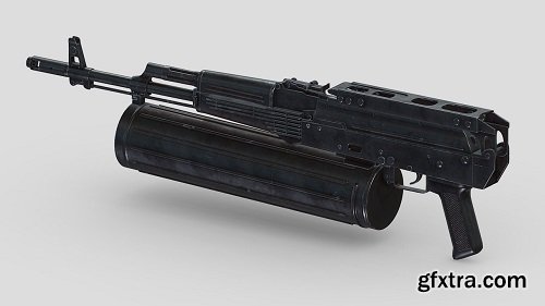 AK-74 PP-19 Bizon Low Poly PBR Realistic