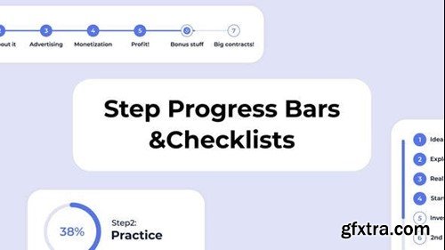 Videohive Step Progress Bars & Checklist Bullet List 40414585