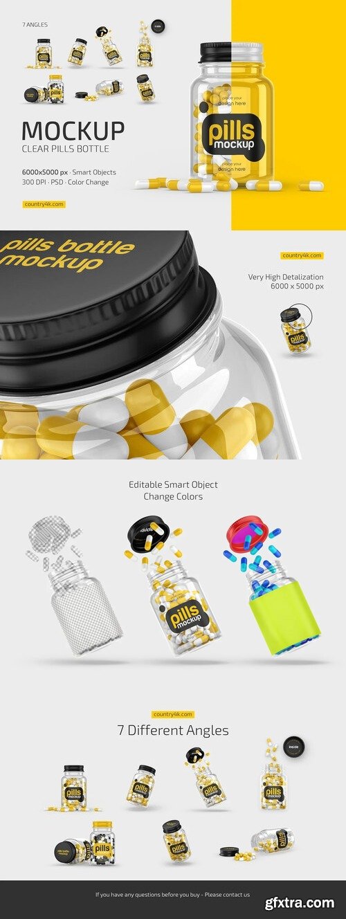 CreativeMarket - Clear Pills Bottle Mockup Set 10284415