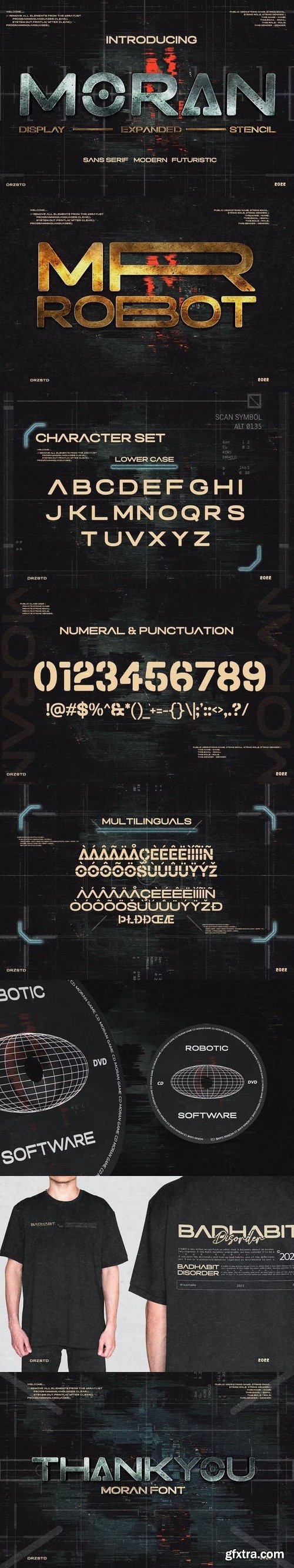 Moran - Modern Futuristic Font