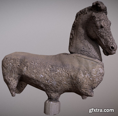 Remains of Greek horse sculpture 3D Model
