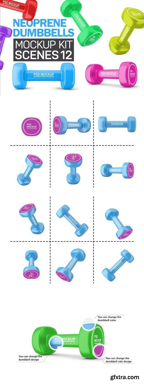 CreativeMarket - Neoprene Dumbbell Kit 7521451