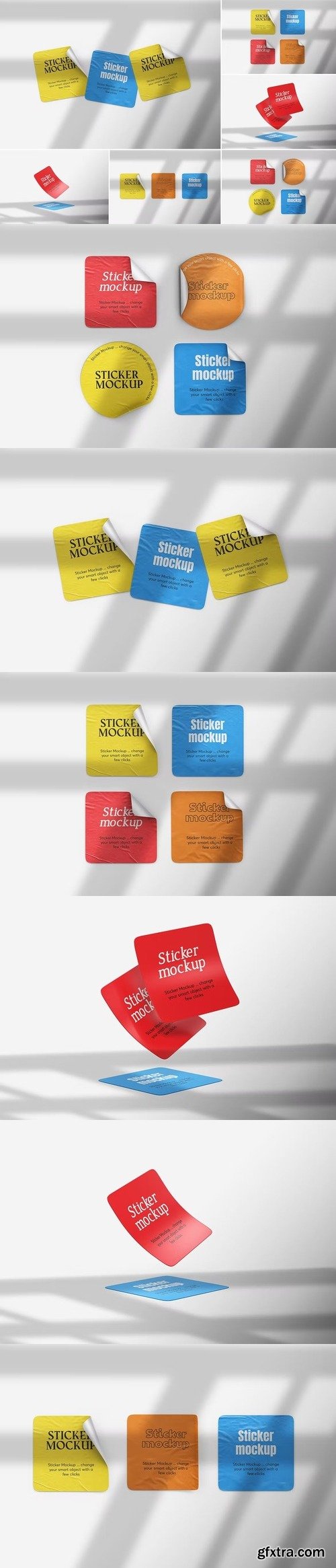 Square Sticker Mockups