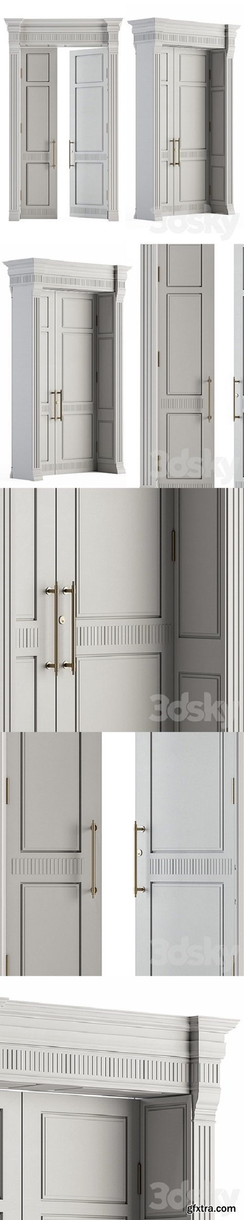 White Wooden Classic Door Set 27