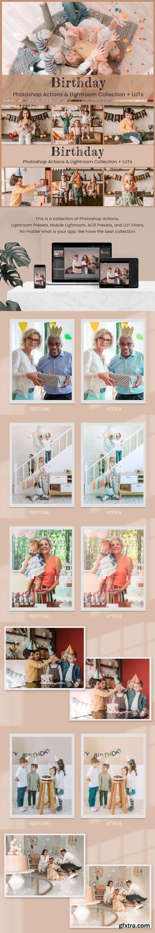 CreativeMarket - Birthday Photoshop Actions Lightroom 6281353