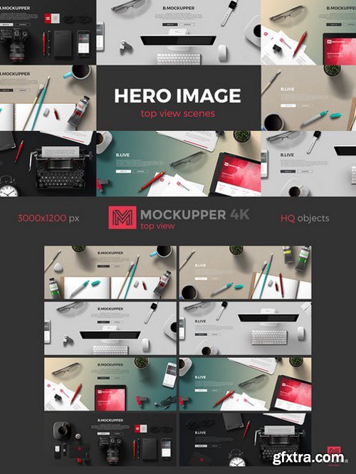 Hero Images scenes top view Mockups