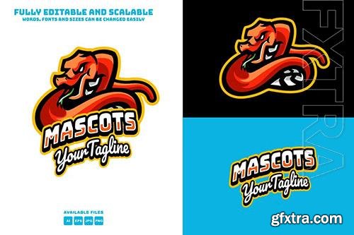 Snake Mascots Logo Sports editable text