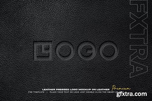 Leather pressed logo mockup