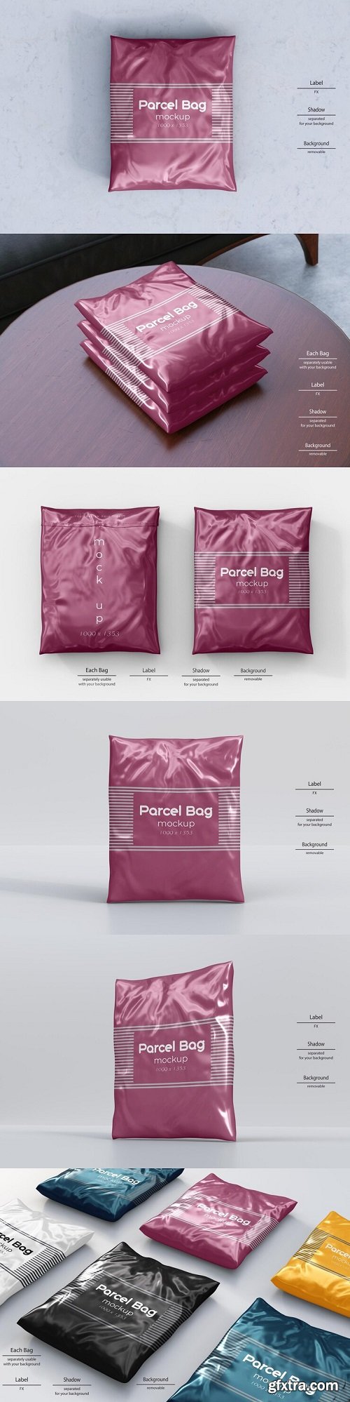 Parcel bag mockup