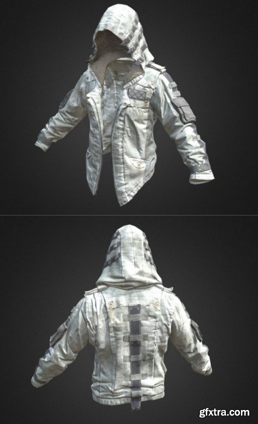 Leather Hoodie (White) 3D Model