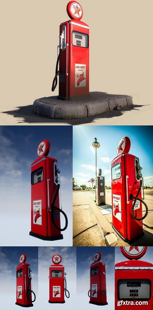 Vintage Dirty Gas Station 3D Model