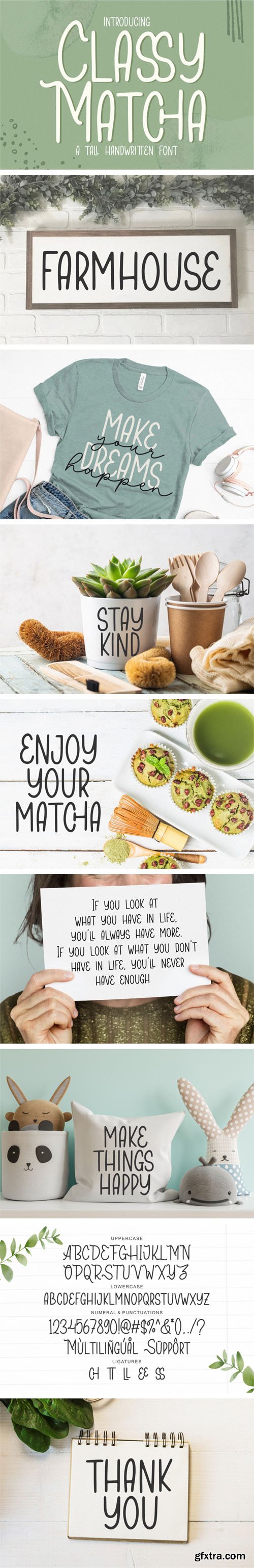 Classy Matcha - Tall Handwritten Font