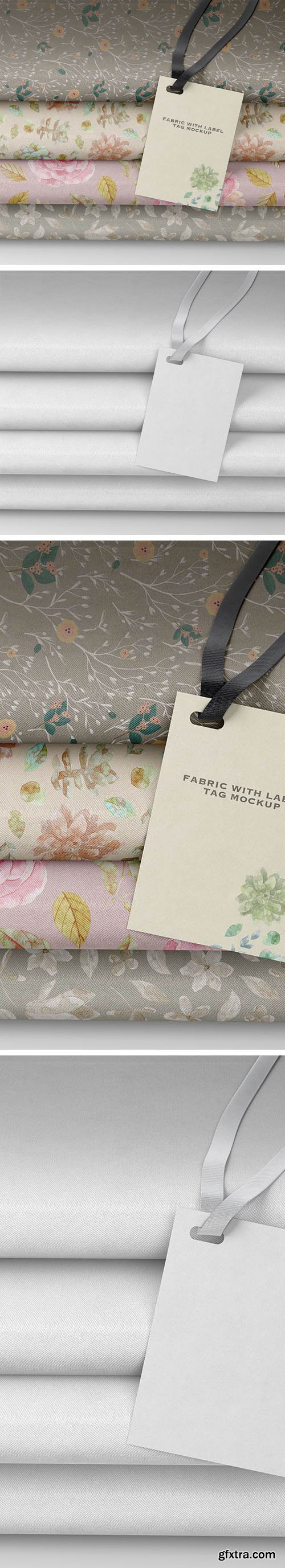 Folded Fabric with Hanging Label Tag PSD Mockup Template